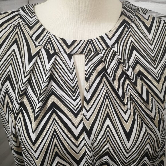 JM Studio by John Meyer Ladies Size XL Black Tan Off White Sleeveless Tank Top - Picture 5 of 9